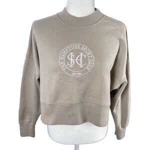 Abercrombie Fitch Cropped Sweatshirt The Hamptons Sports Club‎ Woman Size XS Tan